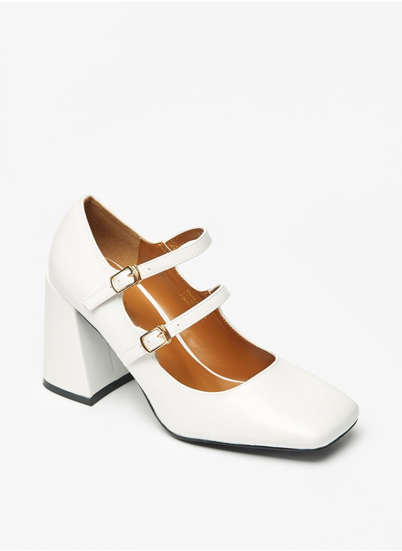 Flora Bella By Shoexpress - Women Floral Bella Solid Pumps with Block Heels - Image 1