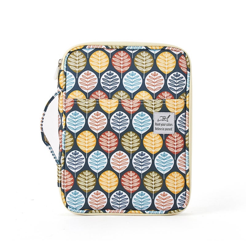 New 192/96 color pencil curtain sketch painting special Pencil Case art student storage bag stationery bag in stock Colorful leaves 
