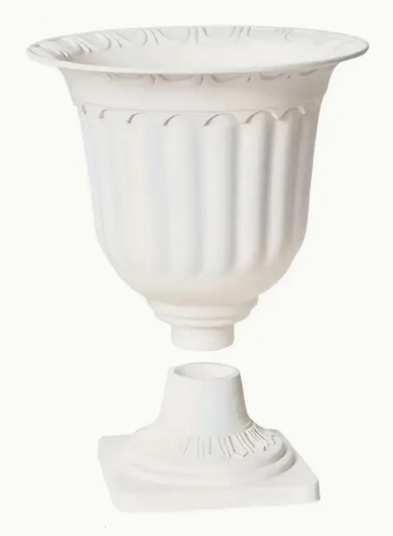 LINGWEI Classic Grecian Pedestal Urn Planter Lightweight Durable Plastic Flower Pot - Image 3