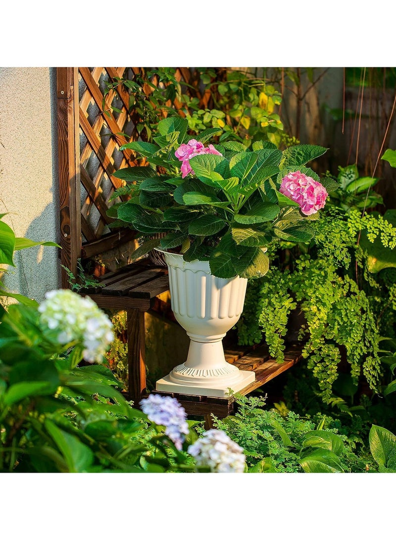 LINGWEI Classic Grecian Pedestal Urn Planter Lightweight Durable Plastic Flower Pot - Image 5