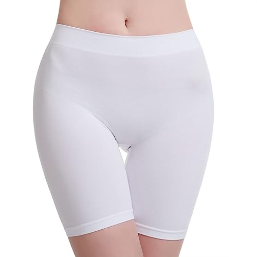 MELERIO Women's Slip Shorts, Comfortable Boyshorts Panties, Anti-Chafing Spandex Shorts for Under Dress（White-XL - Image 2