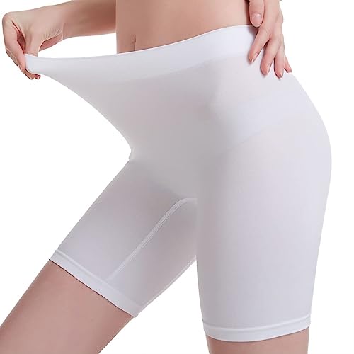 MELERIO Women's Slip Shorts, Comfortable Boyshorts Panties, Anti-Chafing Spandex Shorts for Under Dress（White-XL - Image 1
