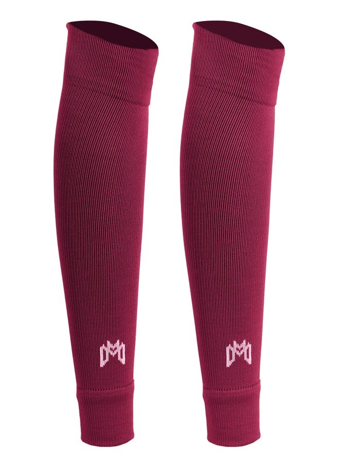 MediCaptain Pre Cut Soccer Sock Sleeves, Companion for Soccer Grip Socks, Securely Holds Shin Guards, Compression Leg Warmer (Maroon, One Size) - Image 1