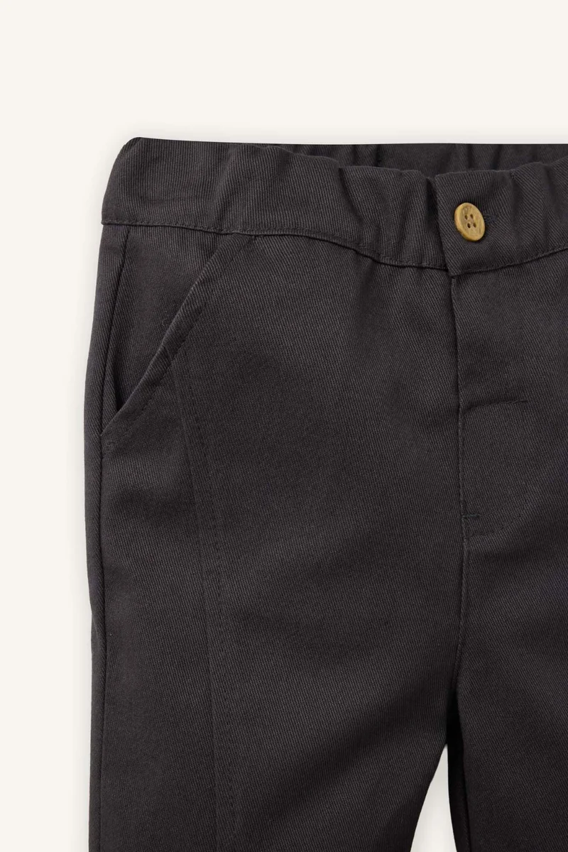 DeFacto Baby Boy Elastic Waist Straight Leg Gabardine Trousers