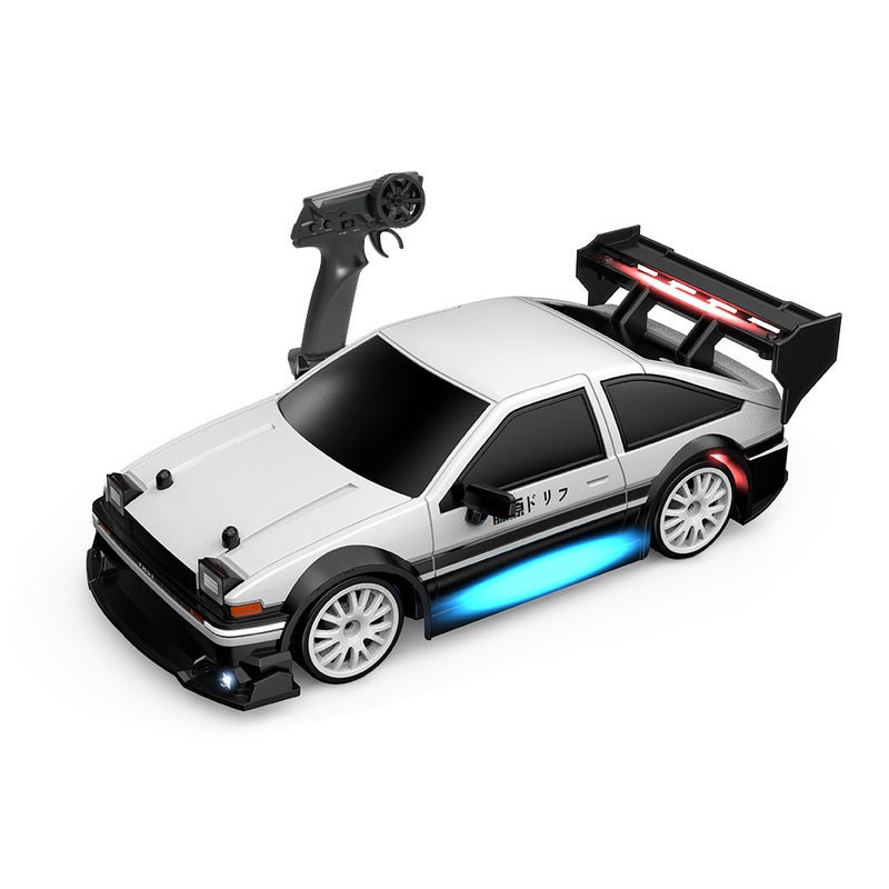 2.4GHz Remote Control Drift Car 1:24 10-15KM/H High Speed Drift Remote-controlled 4WD Vehicle with With Front Lights, Bottom Lights, Tail Wing Lights/ Replaceable Wheels - Image 1