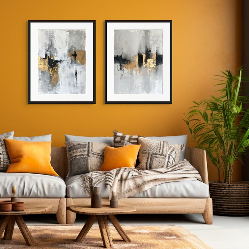 آرت دیکور  طباعة بورتريه فنية مؤطرة لديكور فني حديث بتصميم جداري تجريدي معاصر وبأسلوب بسيط – لوحات تجريدية عصرية للمنزل، غرفة المعيشة، غرفة النوم، المكتب أو الاستوديو. - Image 2