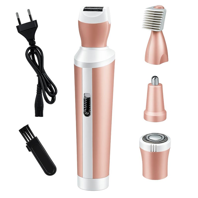 Concepta Hair Removal Machine 4 in 1 | Facial Shaver, Eyebrow Trimmer, Bikini Trimmer & Body Shaver | Hair Removal Machine for Women | Travel-Friendly Grooming Kit (Pink) - Image 1