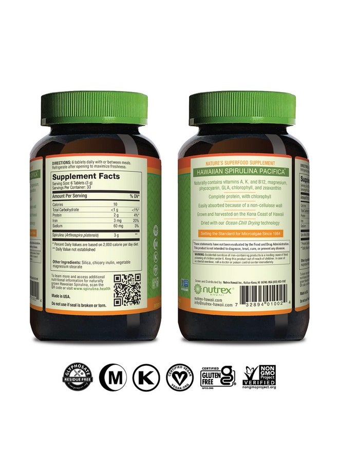 Nutrex Hawaii Pure Hawaiian Spirulina500 Mg Tablets 200 Count Natural Premium Spirulina From Hawaii Vegan Nongmo Immunity Support Superfood Supplement & Natural Multivitamin  - Image 3