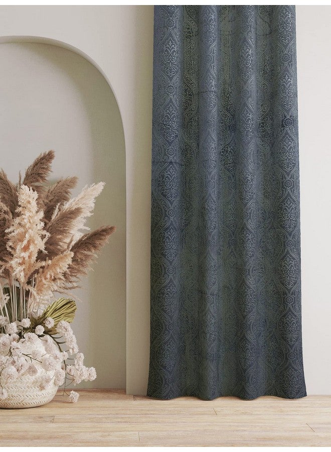Homefab India 2 Piece Velvet Door Curtains - 7 feet, Grey - Image 3