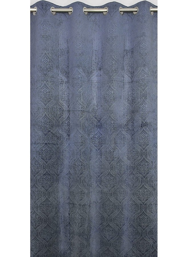 Homefab India 2 Piece Velvet Door Curtains - 7 feet, Grey - Image 4