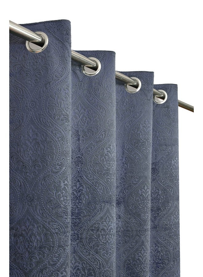 Homefab India 2 Piece Velvet Door Curtains - 7 feet, Grey - Image 1