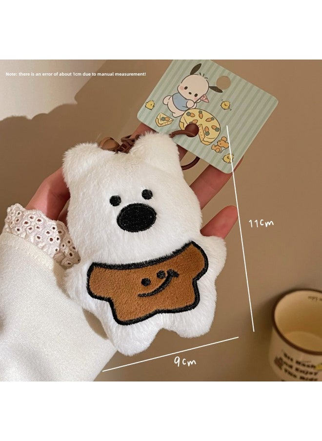Generic Creative Gifts Do Activities Doll Key Chain Pendant Plush Cute Cartoon Backpack Pendant Night Market Stall-Specifications:Brown Clothes West Highland  - Image 1