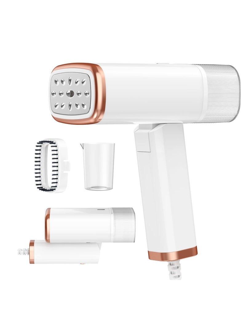 SYOSI Steamer for Clothes Foldable Handheld Clothing Wrinkles Remover for Garments 20 Second Fast Heat up Portable 120ml Fabric Wrinkle Remover with Brush and Measure cup for Home Office Travel - Image 1