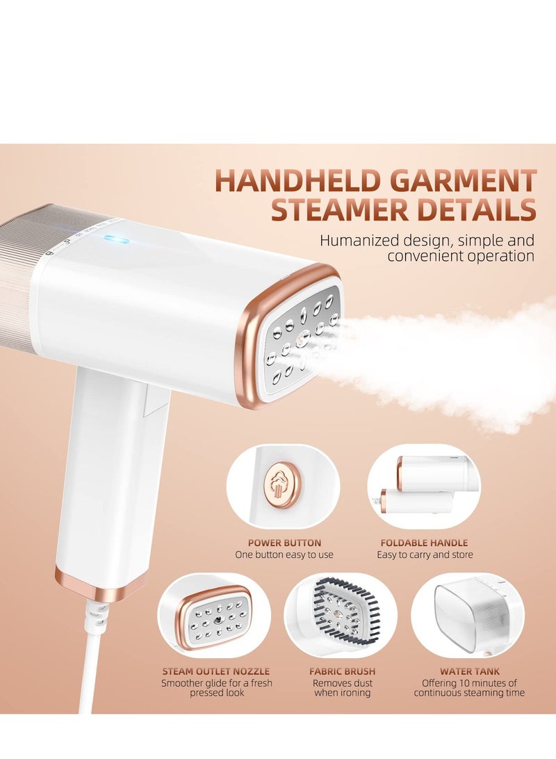 SYOSI Steamer for Clothes Foldable Handheld Clothing Wrinkles Remover for Garments 20 Second Fast Heat up Portable 120ml Fabric Wrinkle Remover with Brush and Measure cup for Home Office Travel - Image 5
