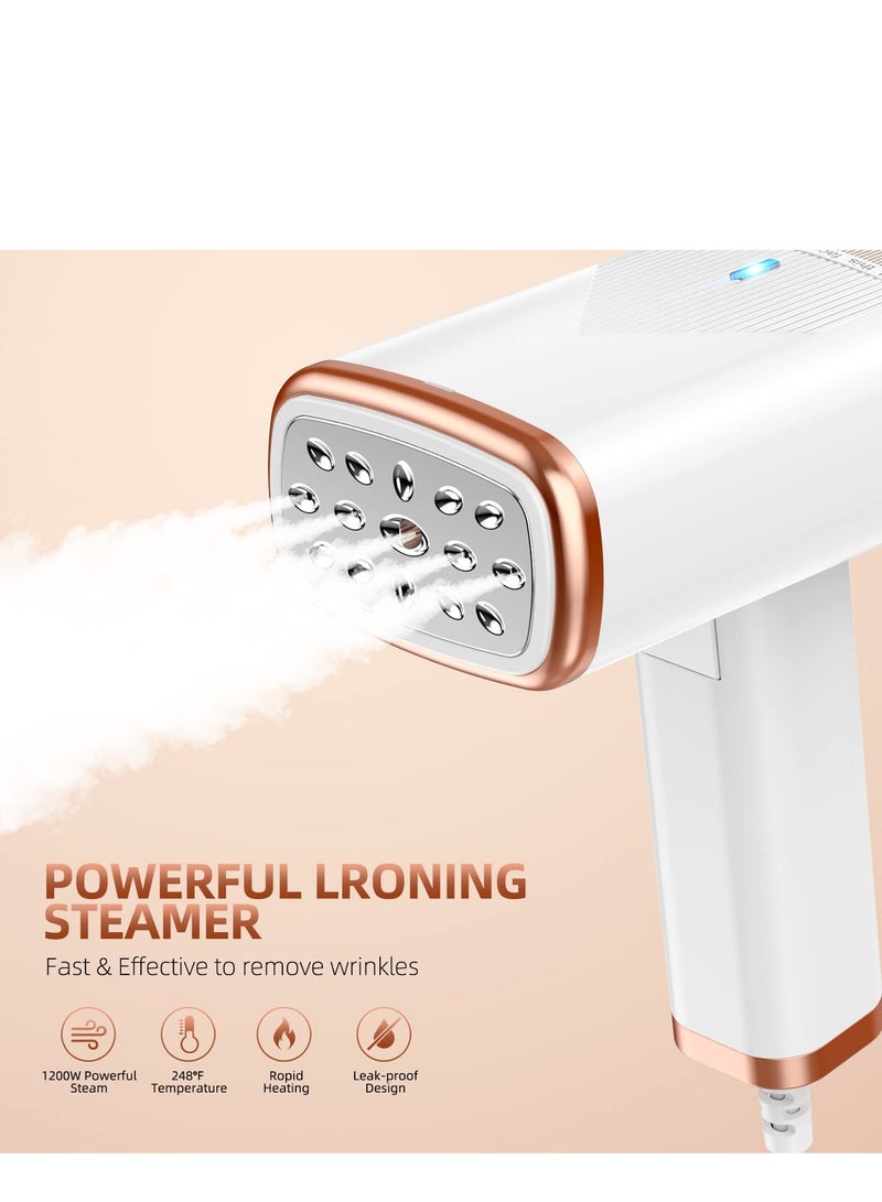 SYOSI Steamer for Clothes Foldable Handheld Clothing Wrinkles Remover for Garments 20 Second Fast Heat up Portable 120ml Fabric Wrinkle Remover with Brush and Measure cup for Home Office Travel - Image 3