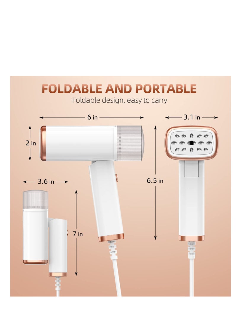 SYOSI Steamer for Clothes Foldable Handheld Clothing Wrinkles Remover for Garments 20 Second Fast Heat up Portable 120ml Fabric Wrinkle Remover with Brush and Measure cup for Home Office Travel - Image 4