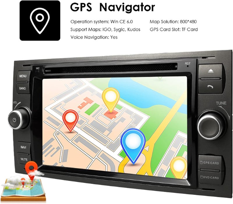 klarako Car Entertainment Multimedia System, klarako 7in Car Stereo for Android10.0 Wifi Bluetooth 4.0 Media Player HD Touchscreen GPS Navigation(2+32G) - Image 4