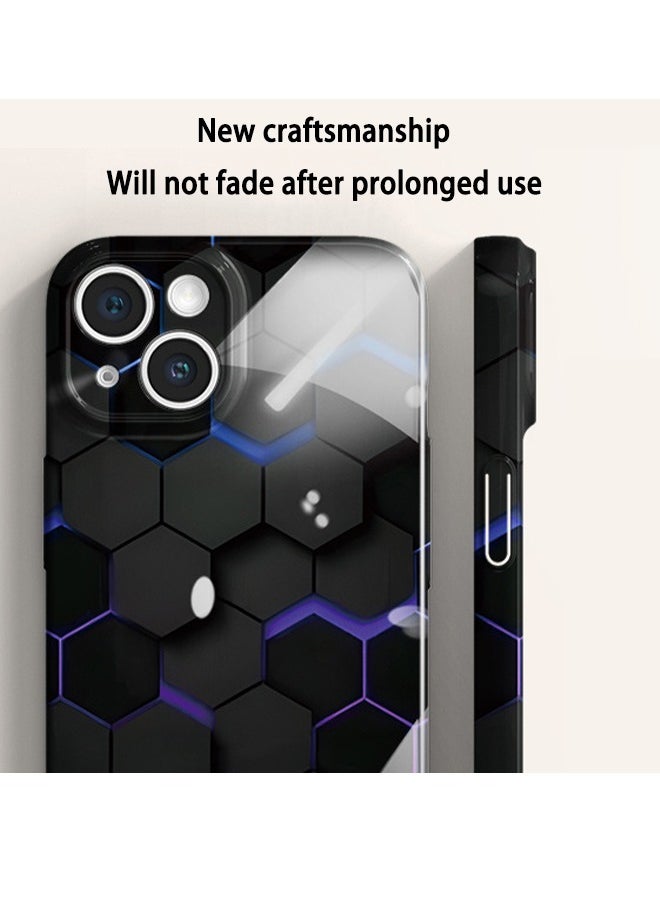 Mobile Phone Case for iPhone 15 with Color Airbrush Process All-Inclusive PC Hard Back Cover Anti-Wear Anti-Shock Anti-Fingerprints Slim and Lightweight Phone Skin