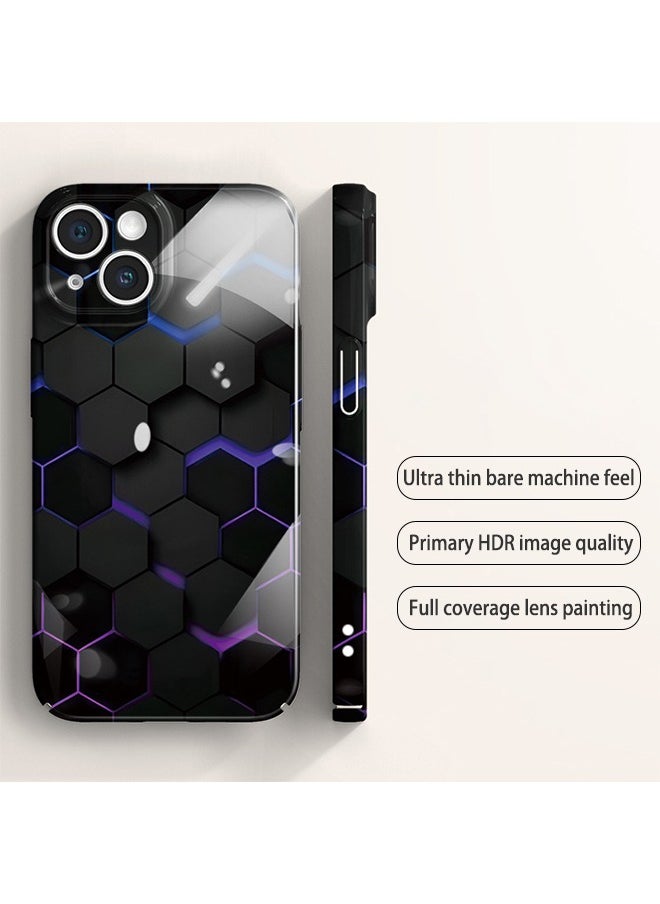 Mobile Phone Case for iPhone 15 with Color Airbrush Process All-Inclusive PC Hard Back Cover Anti-Wear Anti-Shock Anti-Fingerprints Slim and Lightweight Phone Skin
