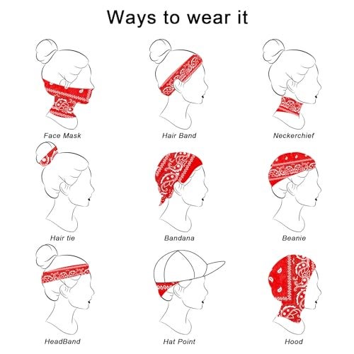 BOOMIBOO 12Pcs Bandanas For Men＆Women,100％ Premium Quality Cotton Handkerchidf 22''×22'' Paisely Pattern Hair Headband - Image 3