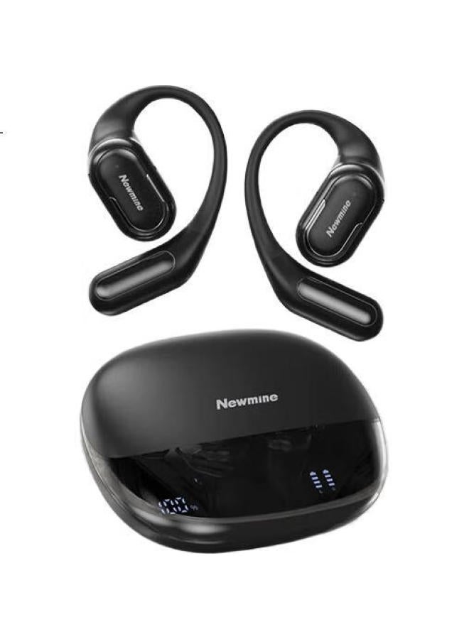 Newmine Ly57 Bone Conduction Concept Bluetooth Earphones Wireless Ear-Hook Open-Ear Sports Running Noise Reduction Suitable For Xiaomi, Apple, Huawei, Etc. Black - Image 1