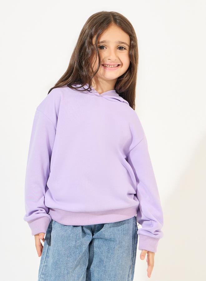 Styli Solid Hoodie with Dropped Shoulder - Image 1