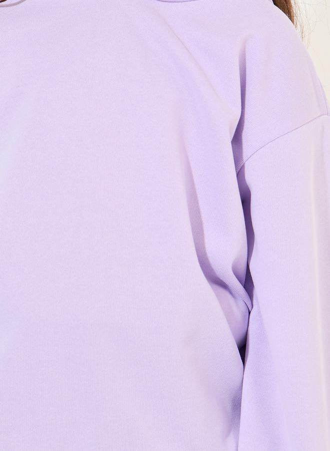 Styli Solid Hoodie with Dropped Shoulder - Image 3