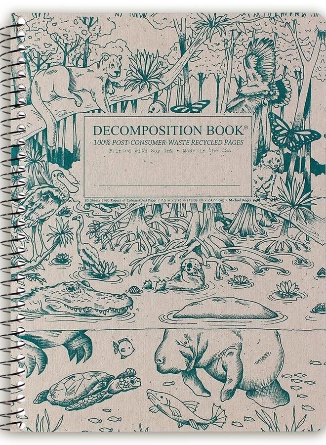 Decomposition Bluebells Top Bound Spiral Notebook – 7.5 x 9.75 Journal, College Ruled Lined Pages – Left-Handed Friendly Notebooks Ideal for Students, Artists & Office Professionals – Made in USA - Image 1