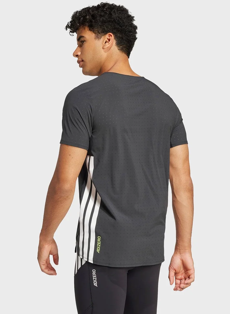 Adidas Adizero Tee M Black Running T-Shirts For Men XS
