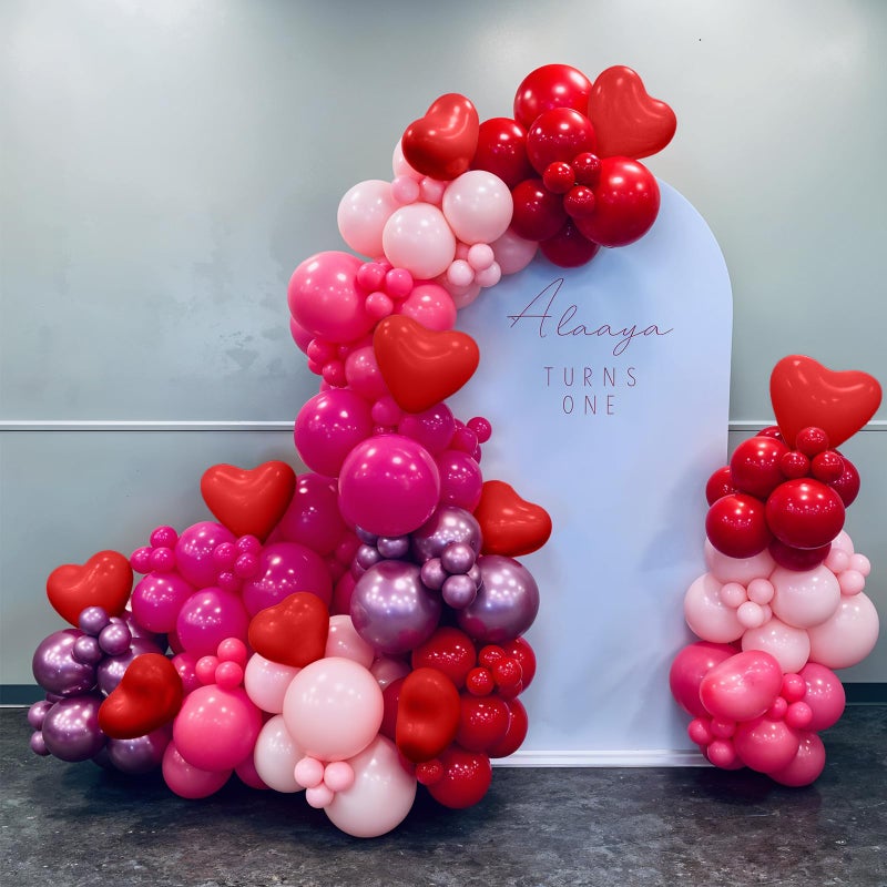 Froova Valentines Day Balloon Arch Kit Pink Red Balloons Garland Red Pink Heart Shaped Latex Party Balloon for Women Anniversary Sweet Valentine Day Romantic Decorations Special Night Party - Image 4