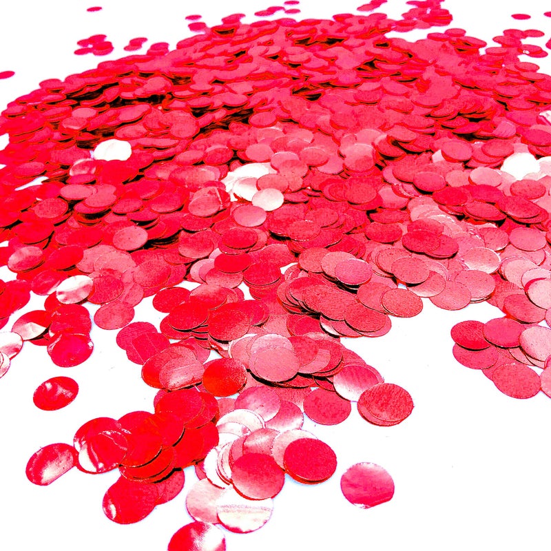 AWESON PARTY Red Foil Metallic Round Table Scatter Decor - Circle Dots Mylar Confetti for Wedding, Bachelorette, Valentine's, Mother's Day, Baby Shower & Birthday Parties - 60g - Image 4