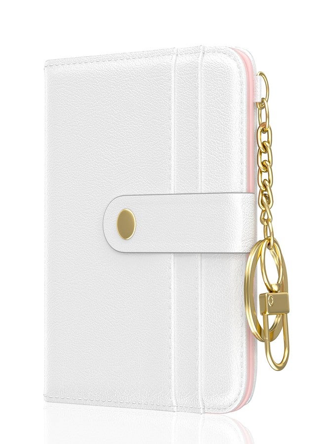Aiawoxc Womens Wallet, RFID Small Wallets for Women, Slim Compact Credit Card Holder, Cute Leather Bifold Ladies Purse with Zipper Coin Pocket and ID Window, White - Image 1