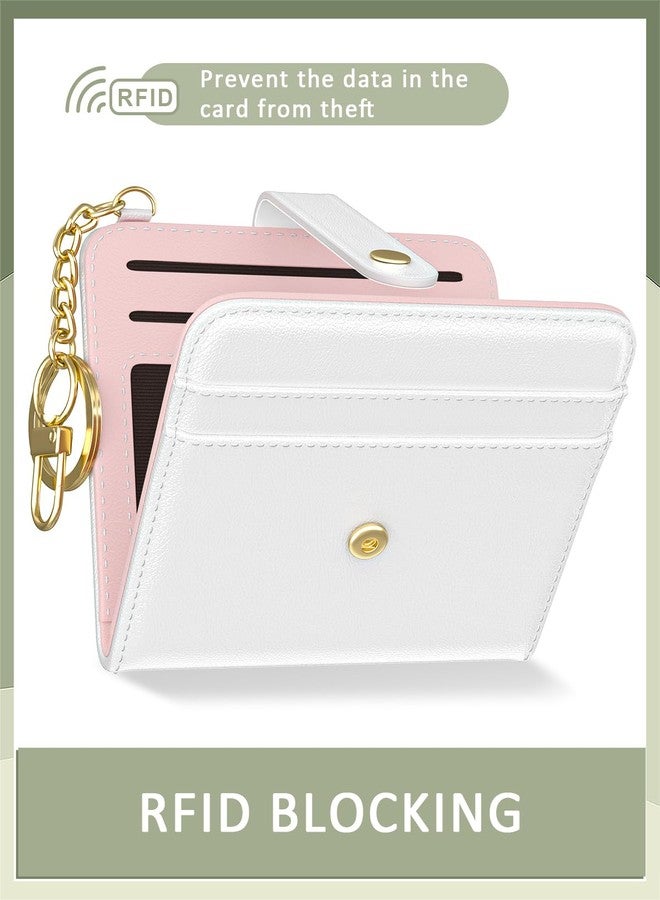 Aiawoxc Womens Wallet, RFID Small Wallets for Women, Slim Compact Credit Card Holder, Cute Leather Bifold Ladies Purse with Zipper Coin Pocket and ID Window, White - Image 4