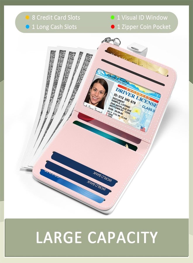 Aiawoxc Womens Wallet, RFID Small Wallets for Women, Slim Compact Credit Card Holder, Cute Leather Bifold Ladies Purse with Zipper Coin Pocket and ID Window, White - Image 3