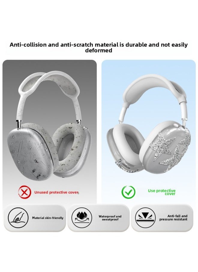 Generic - Airpodsmax Protective Case For Flash Diamond Star For Apple Max Earphone Case Transparent APM Protective Case-Color:056xx # Diamond Star Shell*1 Pair - Image 1