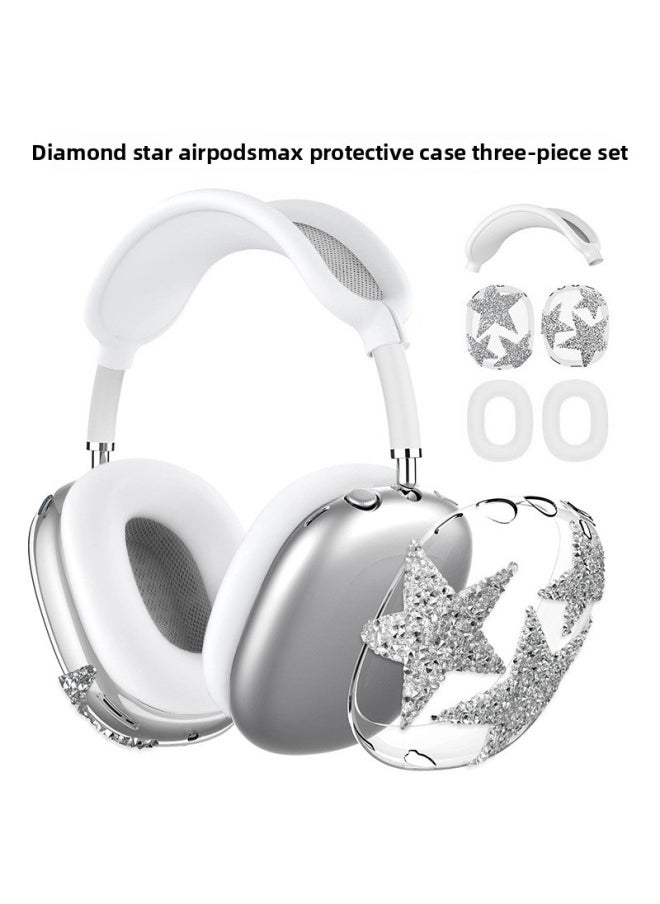 Generic - Airpodsmax Protective Case For Flash Diamond Star For Apple Max Earphone Case Transparent APM Protective Case-Color:056xx # Diamond Star Shell*1 Pair - Image 1