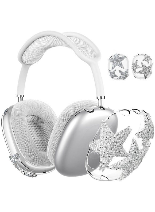 Generic - Airpodsmax Protective Case For Flash Diamond Star For Apple Max Earphone Case Transparent APM Protective Case-Color:056xx # Diamond Star Shell*1 Pair - Image 1