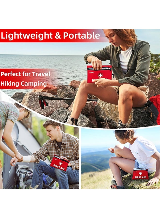 مجموعة إسعافات أولية مكونة من 132 قطعة للمنزل/العمل، ومجموعات نجاة للتخييم، ومجموعة إسعافات أولية صغيرة للسفر، ومعدات تخييم، ومجموعات صغيرة للسيارة، وحزمة نجاة للطوارئ في الهواء الطلق - Image 5