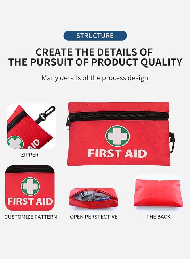 مجموعة إسعافات أولية مكونة من 132 قطعة للمنزل/العمل، ومجموعات نجاة للتخييم، ومجموعة إسعافات أولية صغيرة للسفر، ومعدات تخييم، ومجموعات صغيرة للسيارة، وحزمة نجاة للطوارئ في الهواء الطلق - Image 2