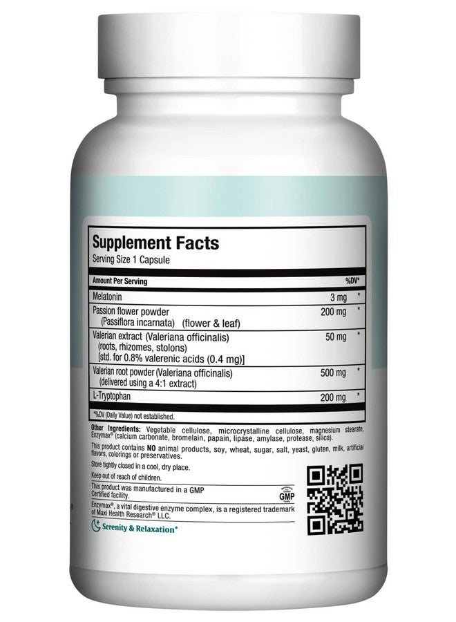 Maxi Health Maxi Health Adults Herbal Sleep-O-Max with Valerian Root, Melatonin, Tryptophan, Passionflower - Natural Sleep Supplement - Calm Sleep Support Formula - Image 2