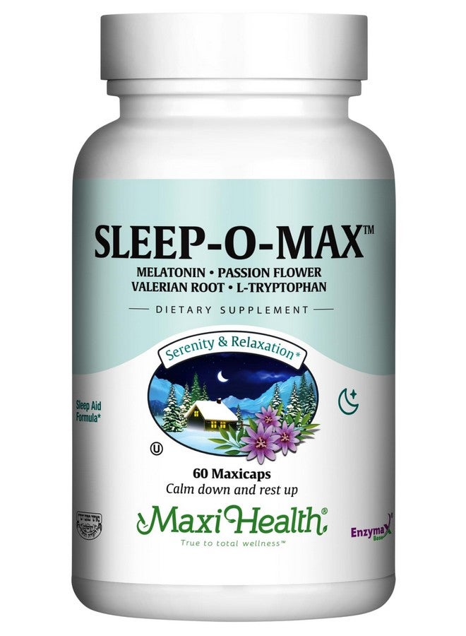 Maxi Health Maxi Health Adults Herbal Sleep-O-Max with Valerian Root, Melatonin, Tryptophan, Passionflower - Natural Sleep Supplement - Calm Sleep Support Formula - Image 1
