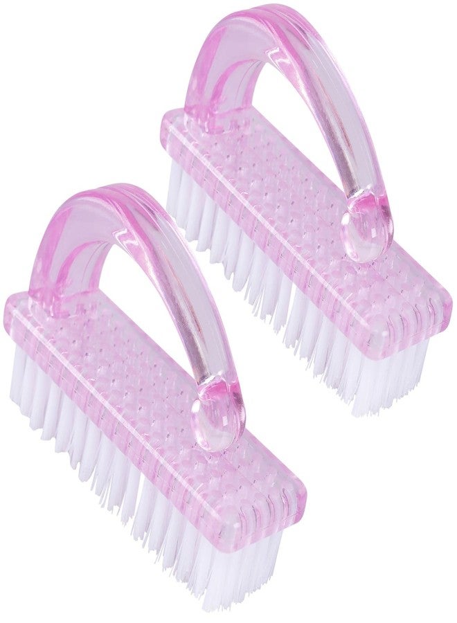 Midazzle Handle Grip Nail Brush Fingernail Cleaner Pedicure Scrub Foot Brushes Toes Cleaning Tool Kit (Multicolor) (Pack of 2) - Image 1