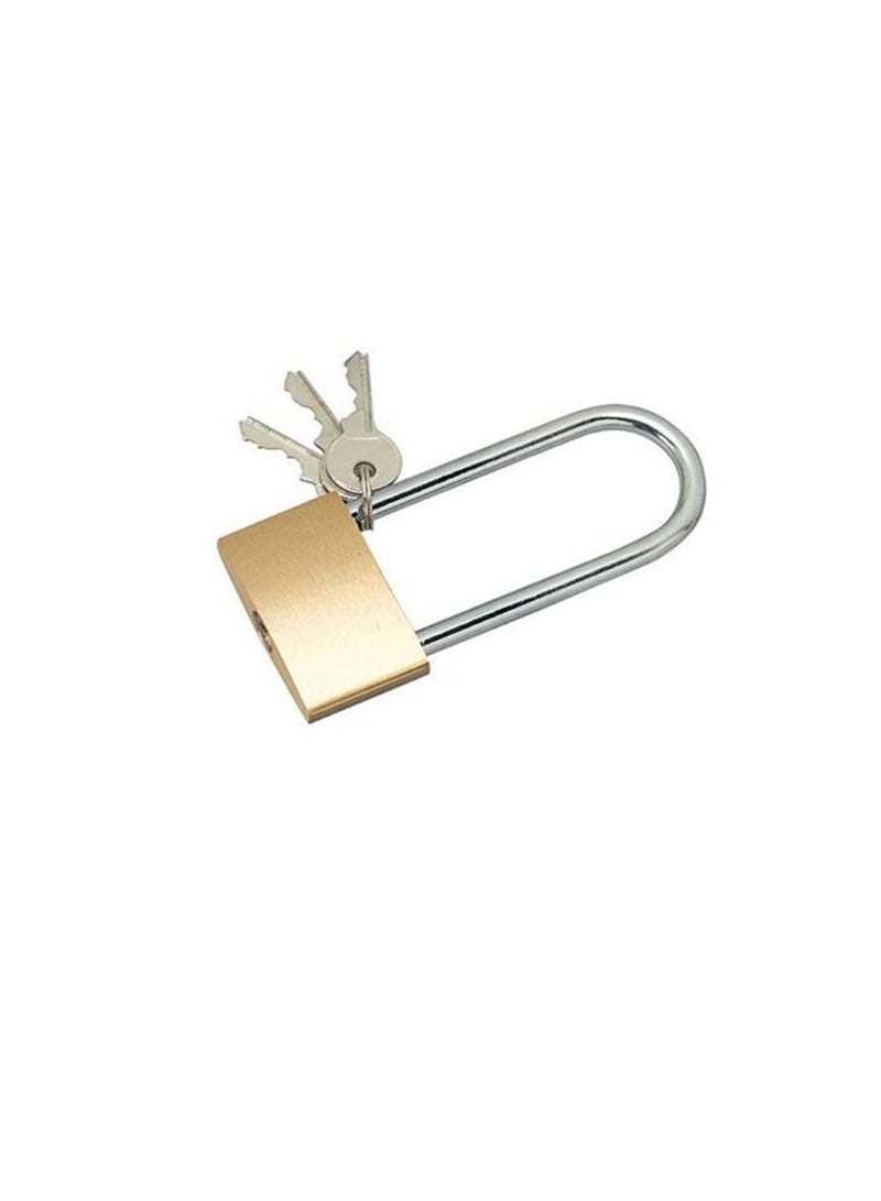 Brass Pad Lock Long Shackle - Image 1
