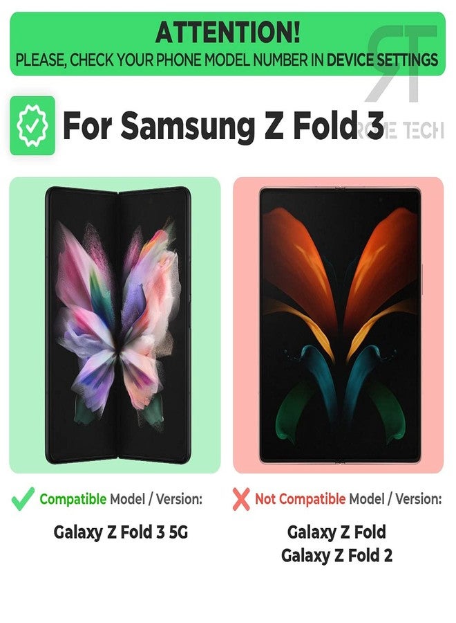 ROME TECH Designed for Samsung Galaxy Z Fold3 5G Case with Belt Clip Holster - Kickstand Cover Phone Case - Black - Image 2