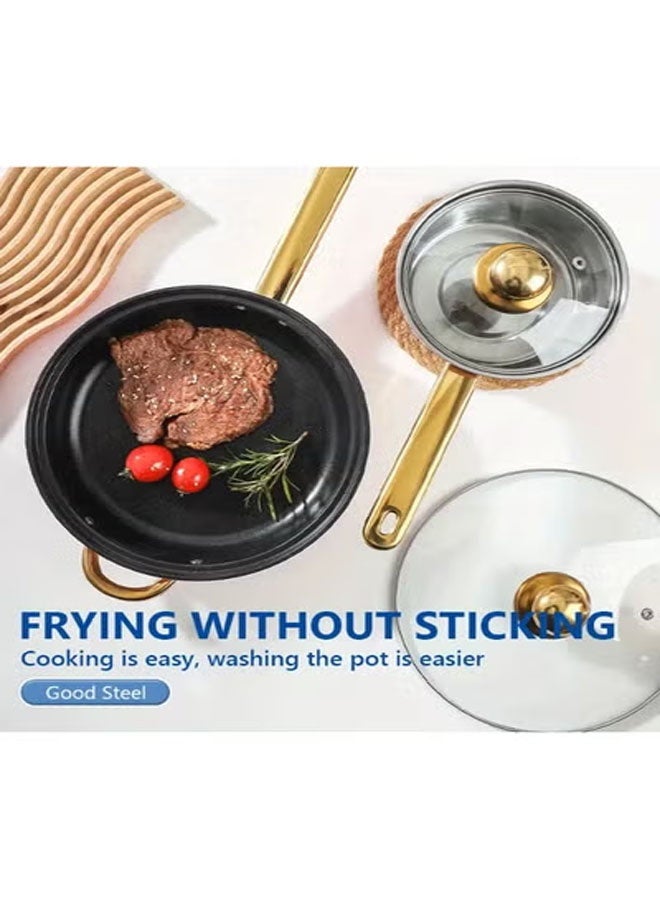 Bukela New 12pcs Stainless Steel Non-Stick Pot Set, Frying Pan, Saucepan, Saucepan With Lid, Stylish And Durable Kitchen Utensils Available In Multiple Colors, Suitable For Garden Camping Induction Cookers, Restaurant, Valentine'S Day, Mother'S Day Gifts. - Image 4