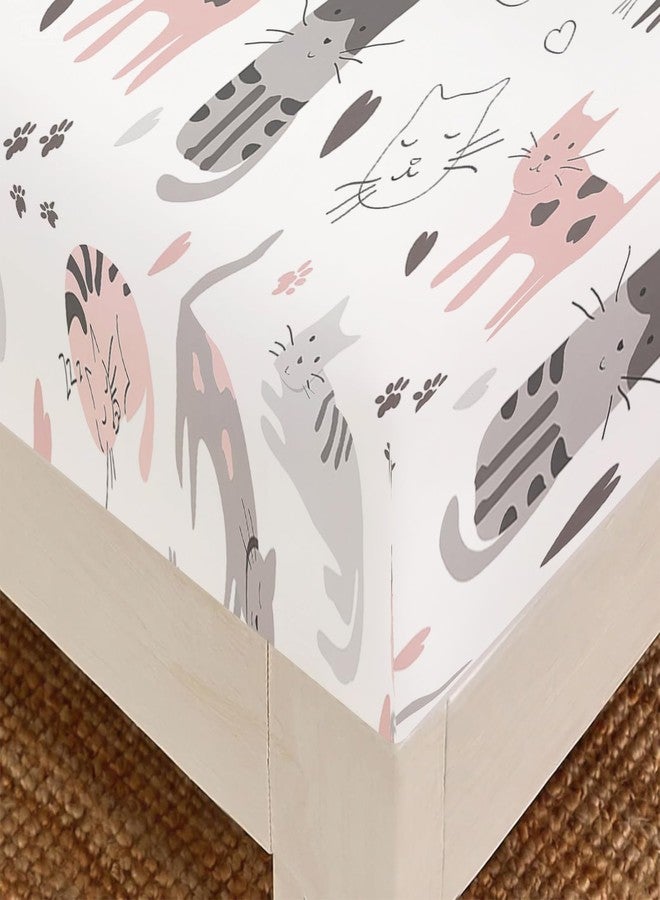 soxuding Kids Bedding Cartoon Cat Full Sheet Sets, Soft and Breathable Microfiber Cat Animal,1 Fitted Sheet 1 Flat Sheet and 2 Pillowcases - Image 3