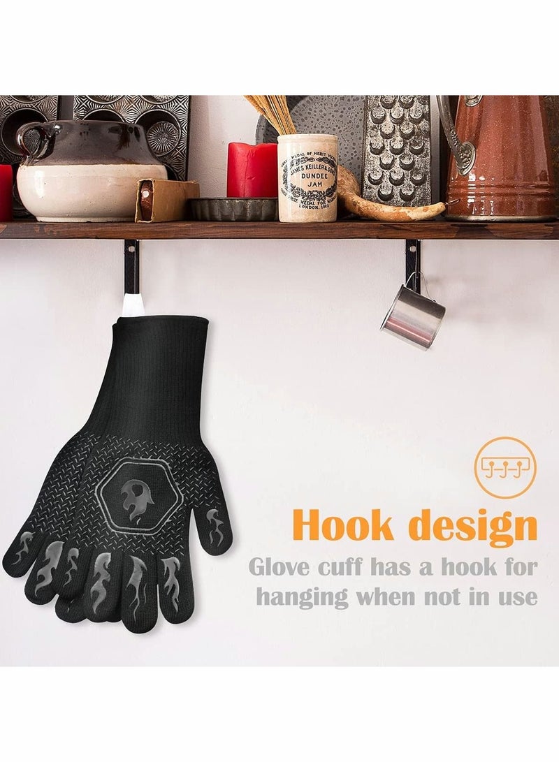 Long Silicone Oven Mitts Washable BBQ Grill Gloves Heat Resistant - Image 4