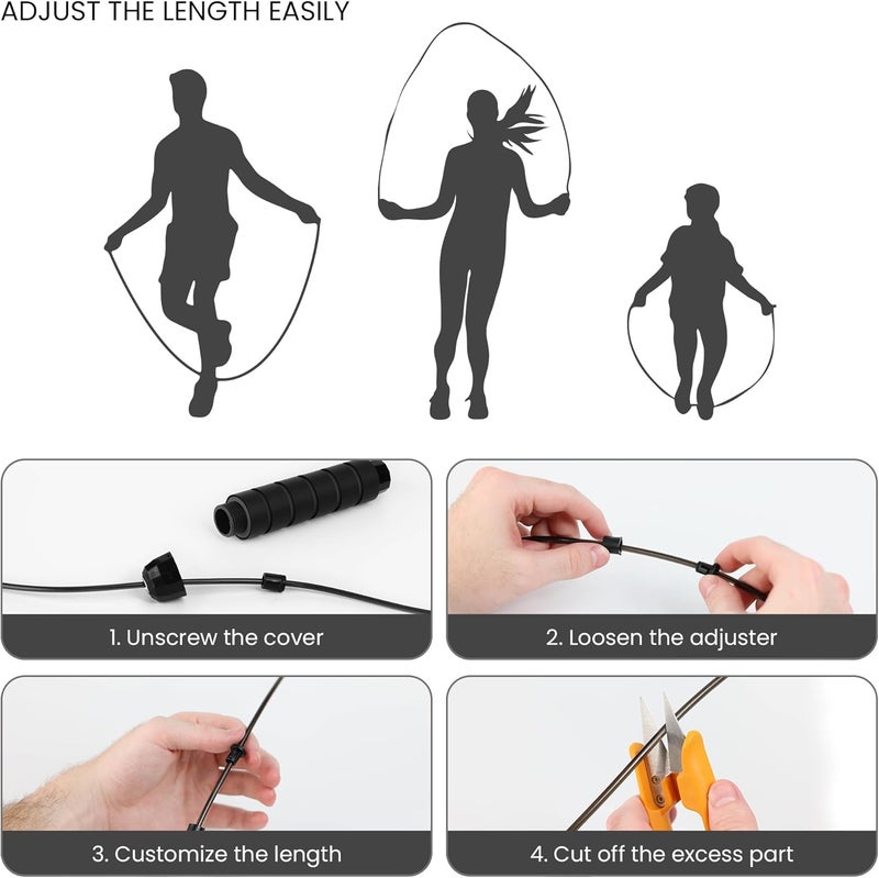 Limm Adjustable Jump Rope for Workout - All-Purpose Exercise Jump Rope Kids & Adults Love with Tangle-Free, Comfortable Foam Handles - Best Slimming, Cardio & Endurance Training - Image 3