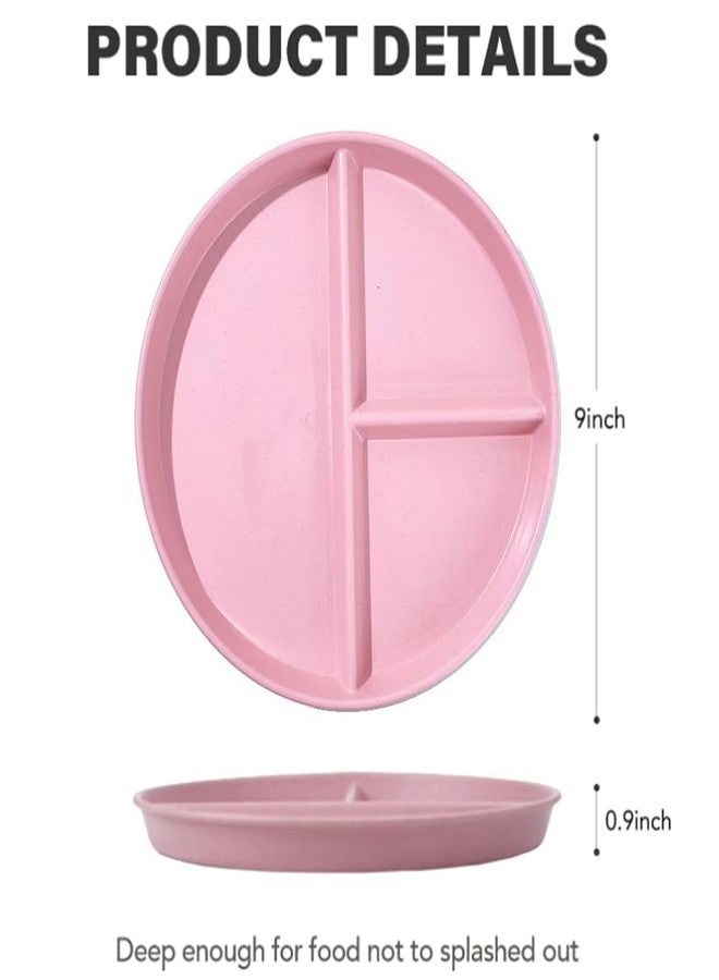 RUIBOLU Unbreakable Divided Plates 5PCS for Kids Adults, Compartment Plates, Lightweight Reusable Dinnerware Portion Control Plastic (5Pack- 9IN) - Image 5