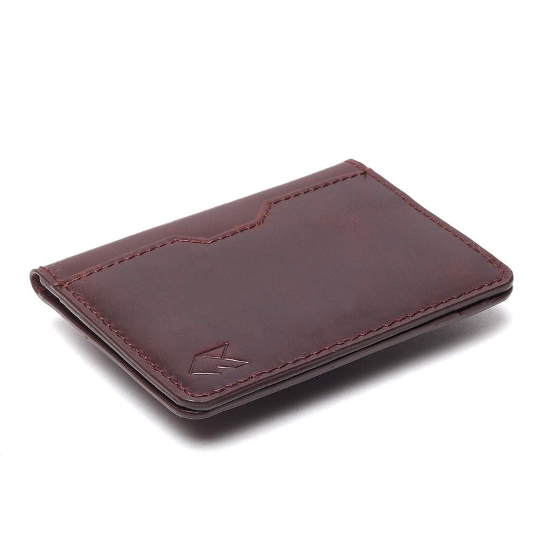 FOXHACKLE Leather Credit Card Holder Wallet for Men and Women, Thin Bifold RFID Blocking Wallet, Slim Front Pocket Minimalist Wallet, Small Card Case,Cherry Color - Image 1